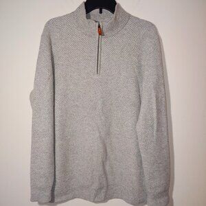 Vineyard Vines 100% Cashmere 1/4 zip Mock Collar Pullover Size L Heather Gray